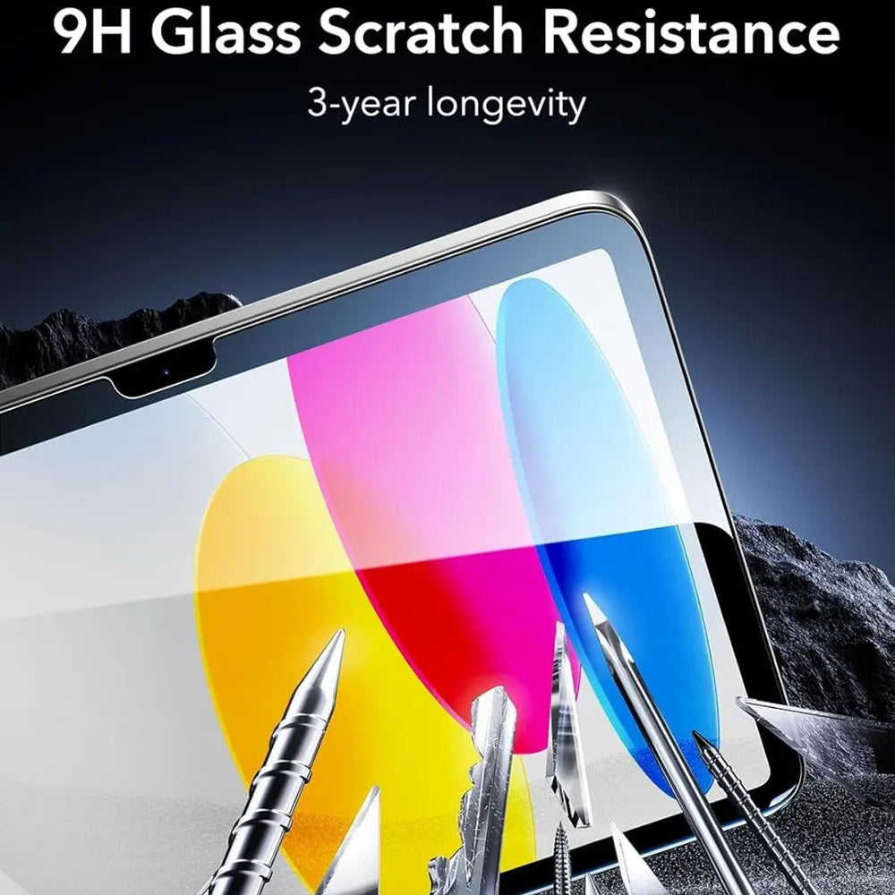Ochranná fólie na displej ESR Armorite UltraFit pro Apple iPad (2025) / (2022), Tvrzené sklo, Full Glue, Sada 2 kusy