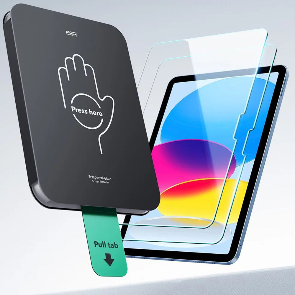 Ochranná fólie ESR UltraFit pro Apple iPad (2025) / (2022), Tvrzené sklo, Full Glue, Sada 2 kusy