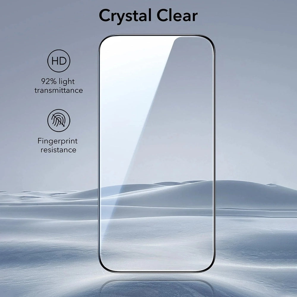 Ochranná fólie ESR UltraFit pro Apple iPhone 17 / 16 Pro, Tvrzené sklo, Full Glue, Sada 3 kusy