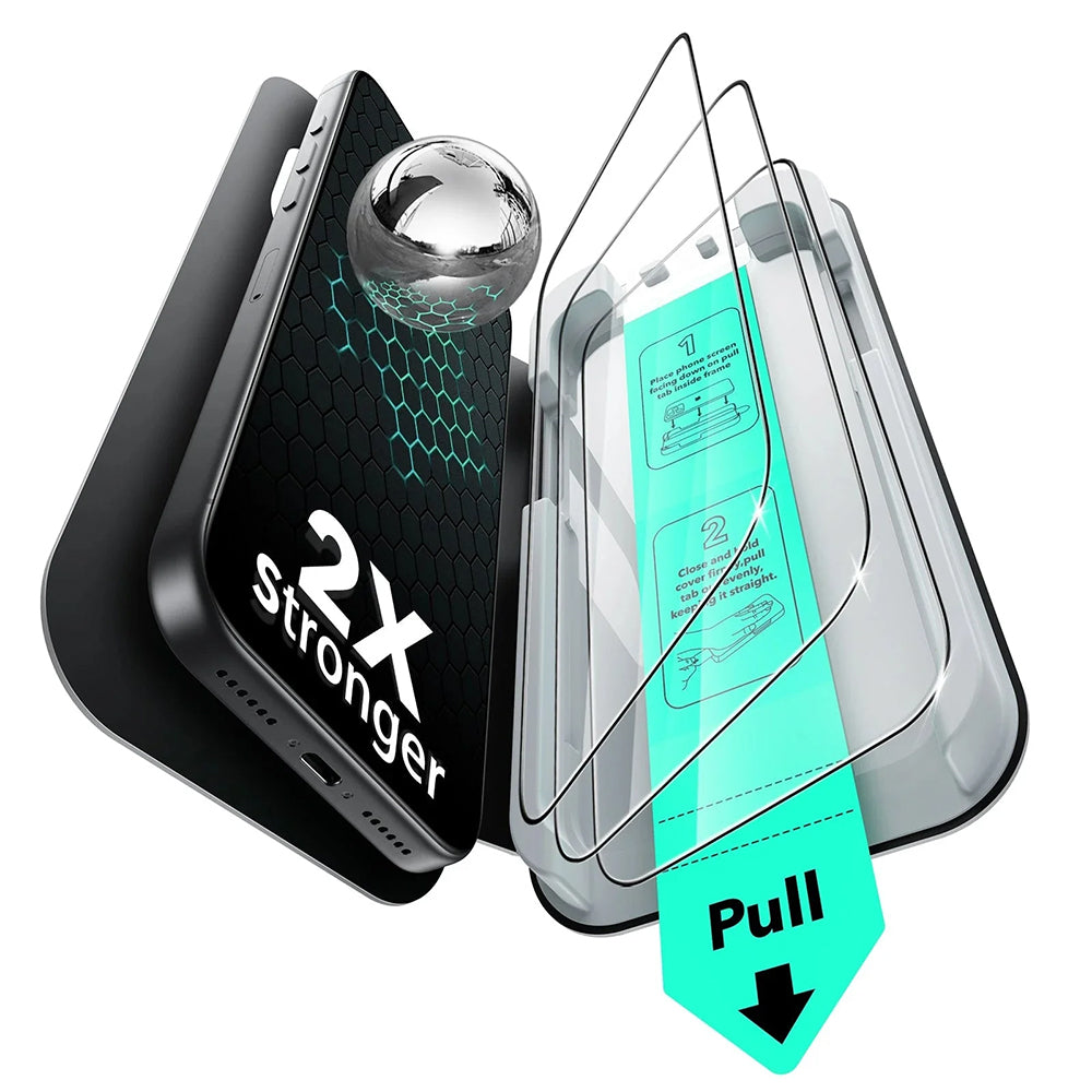 Ochranná fólie ESR UltraFit pro Apple iPhone 17 Pro Max, Tvrzené sklo, Full Glue, Sada 3 kusů.