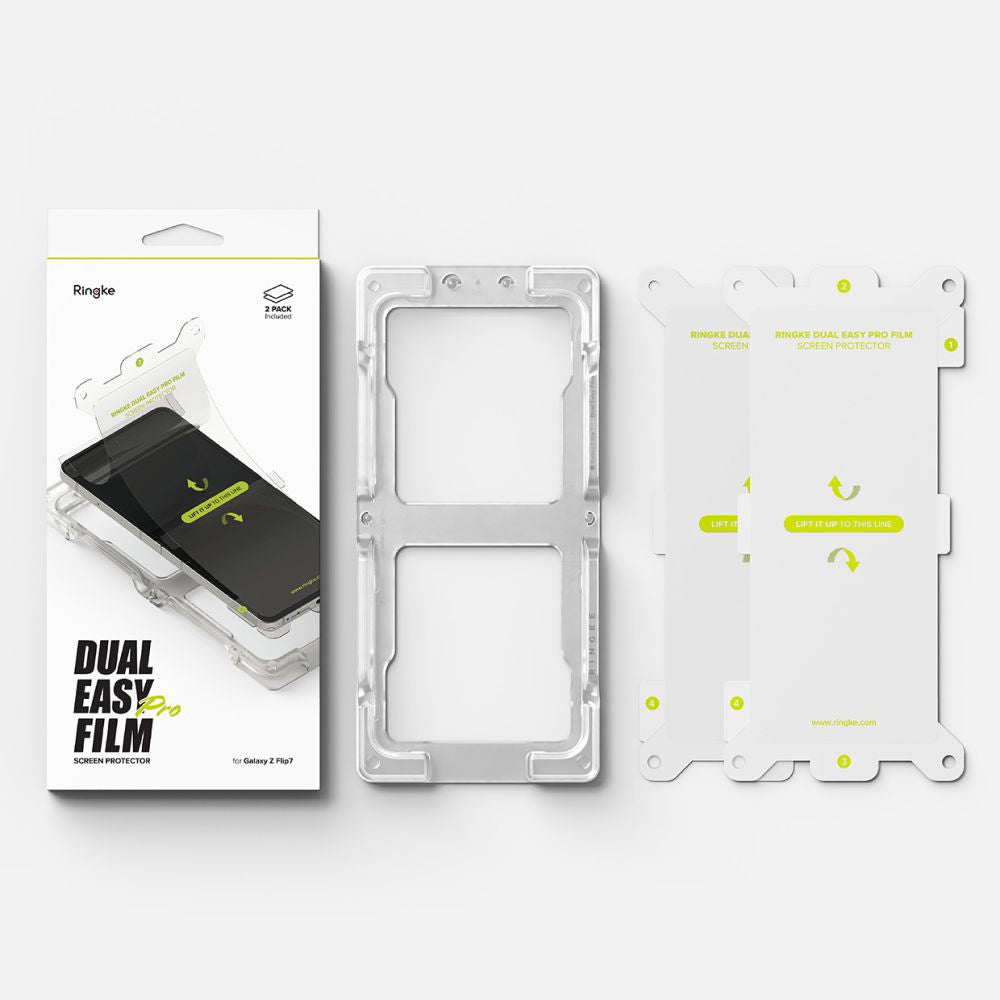 Ochranná fólie Ringke Dual Easy Pro pro vnitřní displej Samsung Galaxy Z Flip7 F766, plast, sada 2 kusy