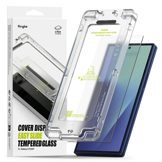 Ochranná fólie Ringke Easy Slide pro vnější displej Samsung Galaxy Z Fold7 F966, tvrzené sklo, plně lepená, sada 2 kusy
