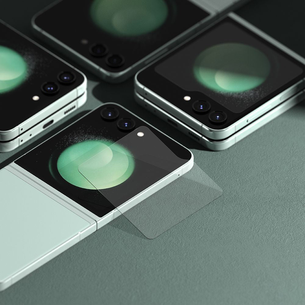 Ochranná fólie Ringke pro vnější displej Samsung Galaxy Z Flip5 F731, Tvrzené sklo, Full Glue, Sada 2 kusy