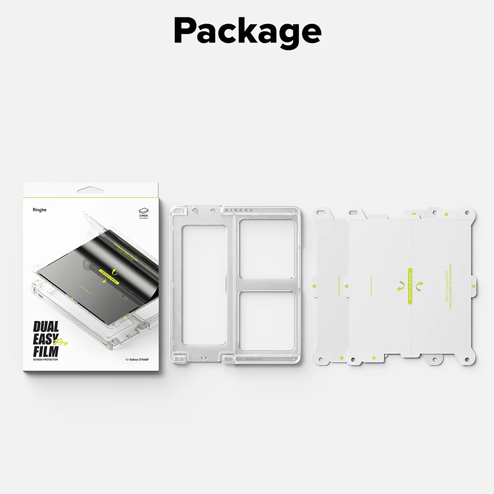 Ochranná fólie na vnitřní displej Ringke Dual Easy Pro pro Samsung Galaxy Z Fold7 F966, plast, sada 2 kusů