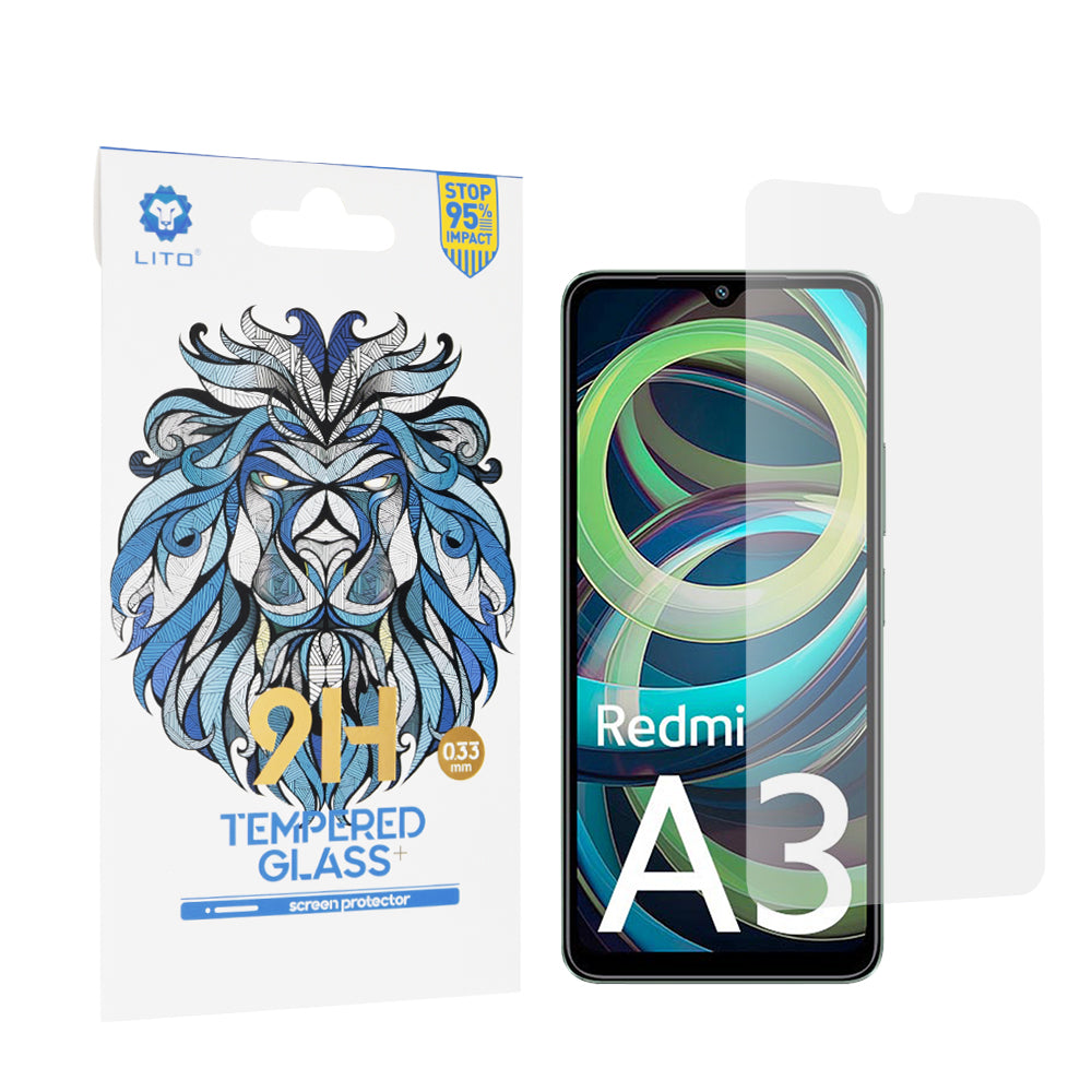 Ochranná fólie Lito Classic pro Xiaomi Redmi A3x / A3, Tvrzené sklo, Full Glue, 2.5D