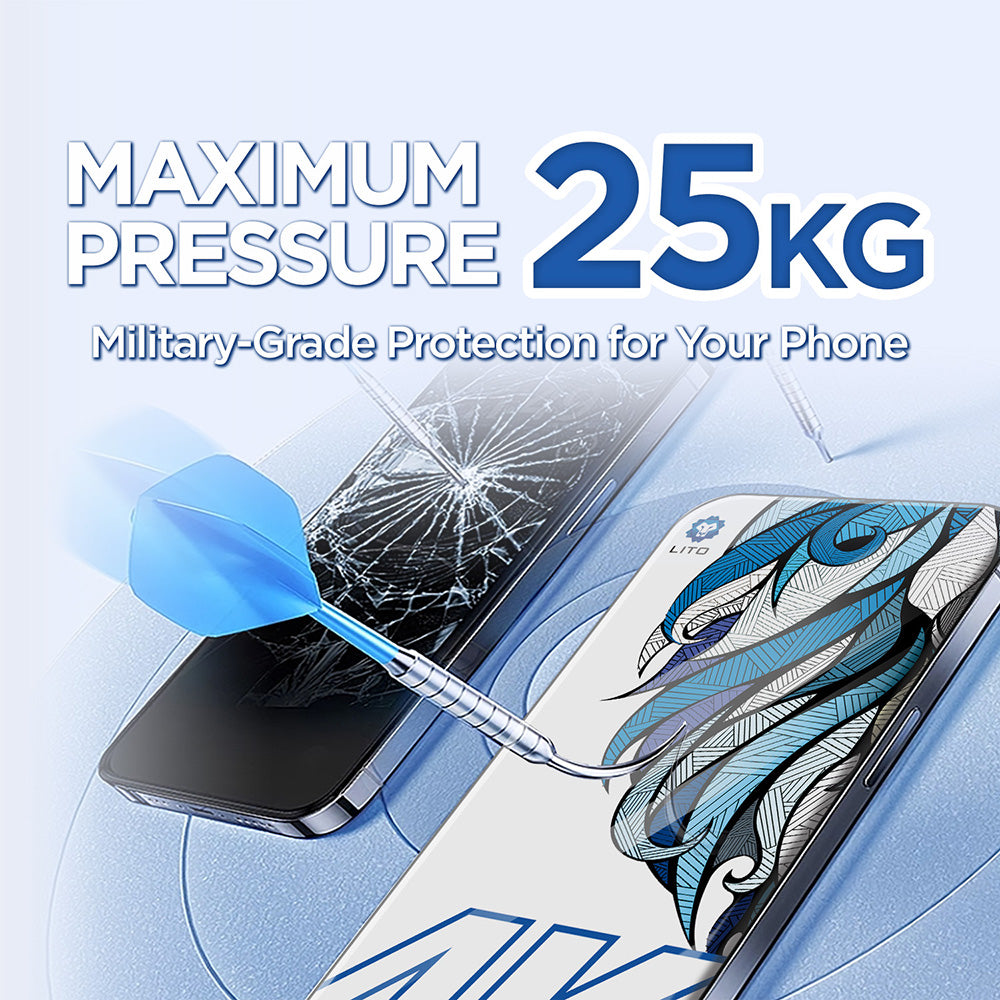 Ochranná fólie Lito D+ Max 4K pro Apple iPhone 17 Pro Max, Tvrzené sklo, Full Glue, Černá