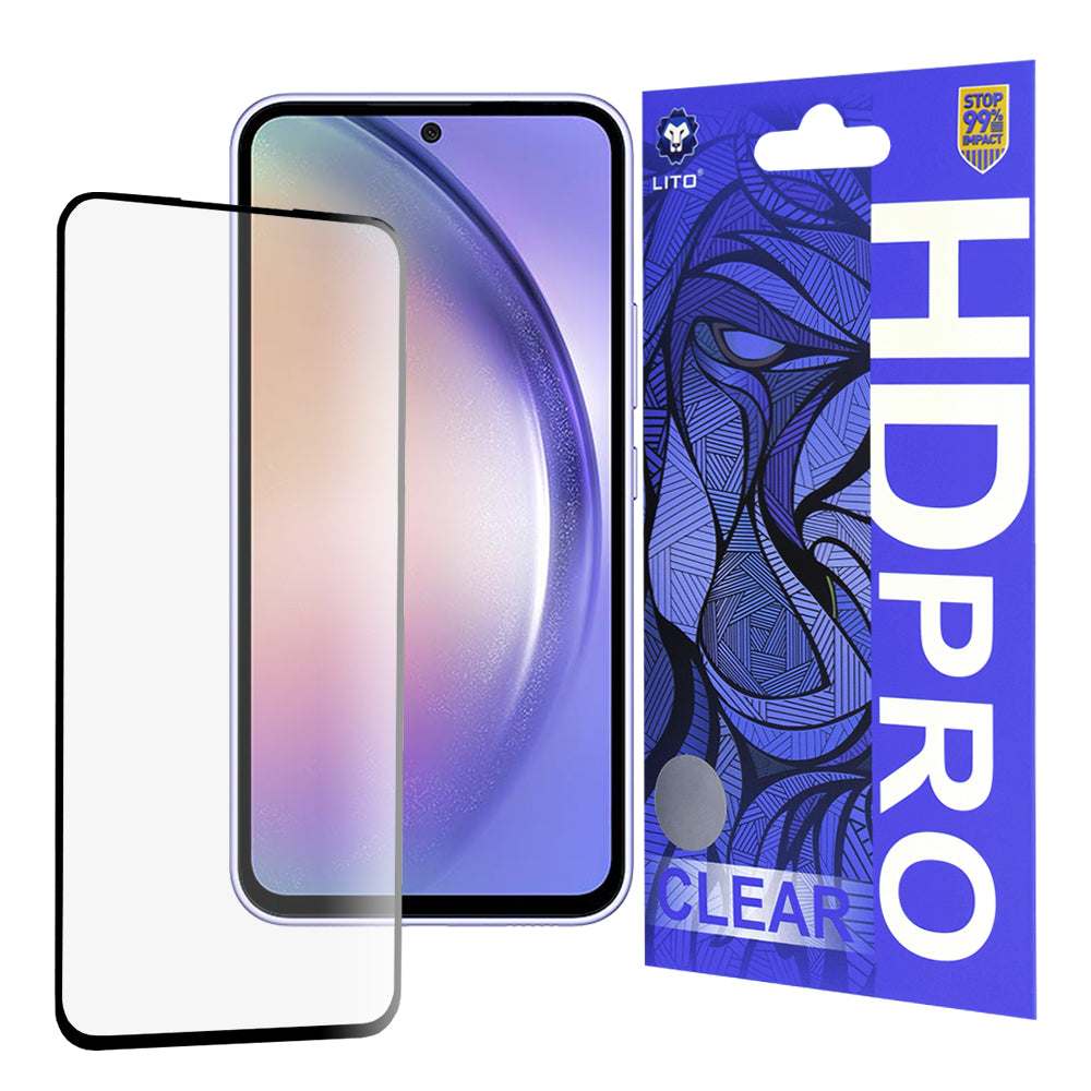 Ochranná fólie na displej Lito HD Pro Clear pro Samsung Galaxy A54 A546, tvrzené sklo, plné lepidlo, černá