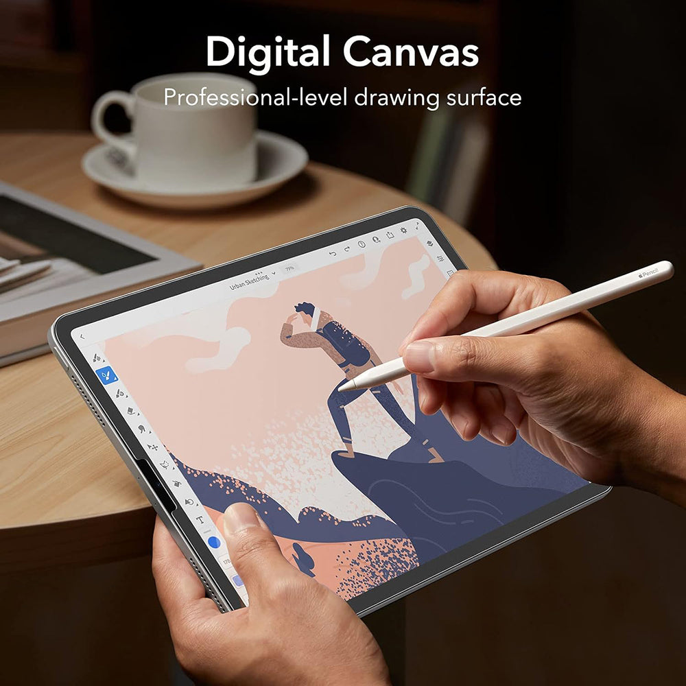 Ochranná fólie Matte ESR Paper Feel pro Apple iPad Pro 12.9 (2022) / Pro 12.9 (2021) / Pro 12.9 (2020), Plast, Sada 2 kusy