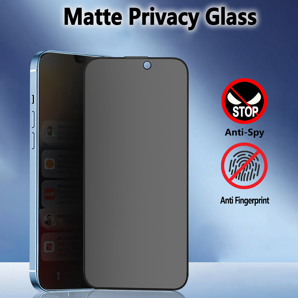 Ochranná fólie na displej Matte Privacy Blueo Anti-Peep pro Apple iPhone 15 Pro Max, tvrzené sklo, plné lepidlo