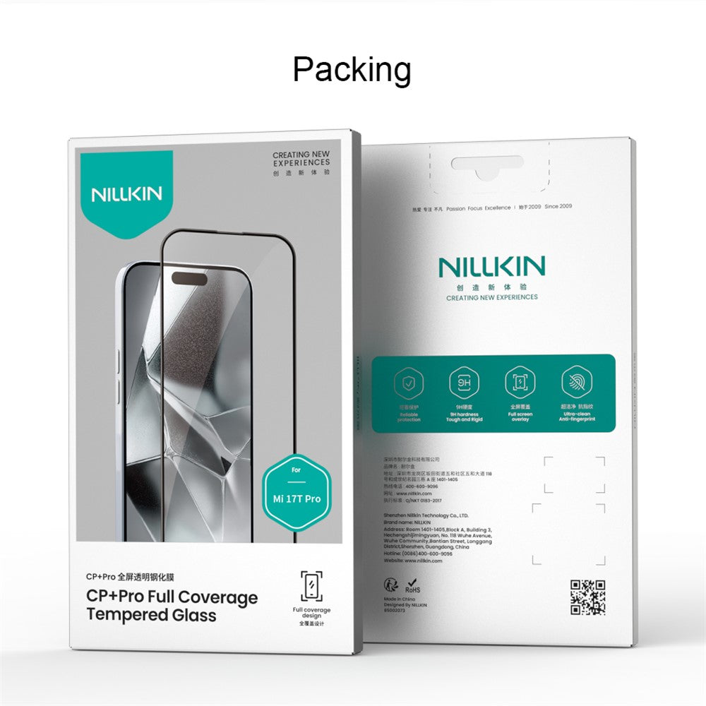 Ochranná fólie na displej Nillkin CP+ Pro pro Xiaomi 17T Pro, tvrzené sklo, plné lepidlo, černá
