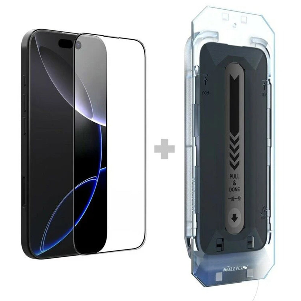 Ochranná fólie na displej Nillkin CP+ Pro s aplikátorem pro Apple iPhone 16 Pro Max, tvrzené sklo, plné lepidlo, černá