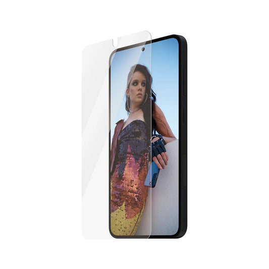 Ochranná fólie na displej PanzerGlass Safe. Ultra-Wide Fit EasyAligner pro Samsung Galaxy S25+ S936 / S24+ S926, Tvrzené sklo, Full Glue.