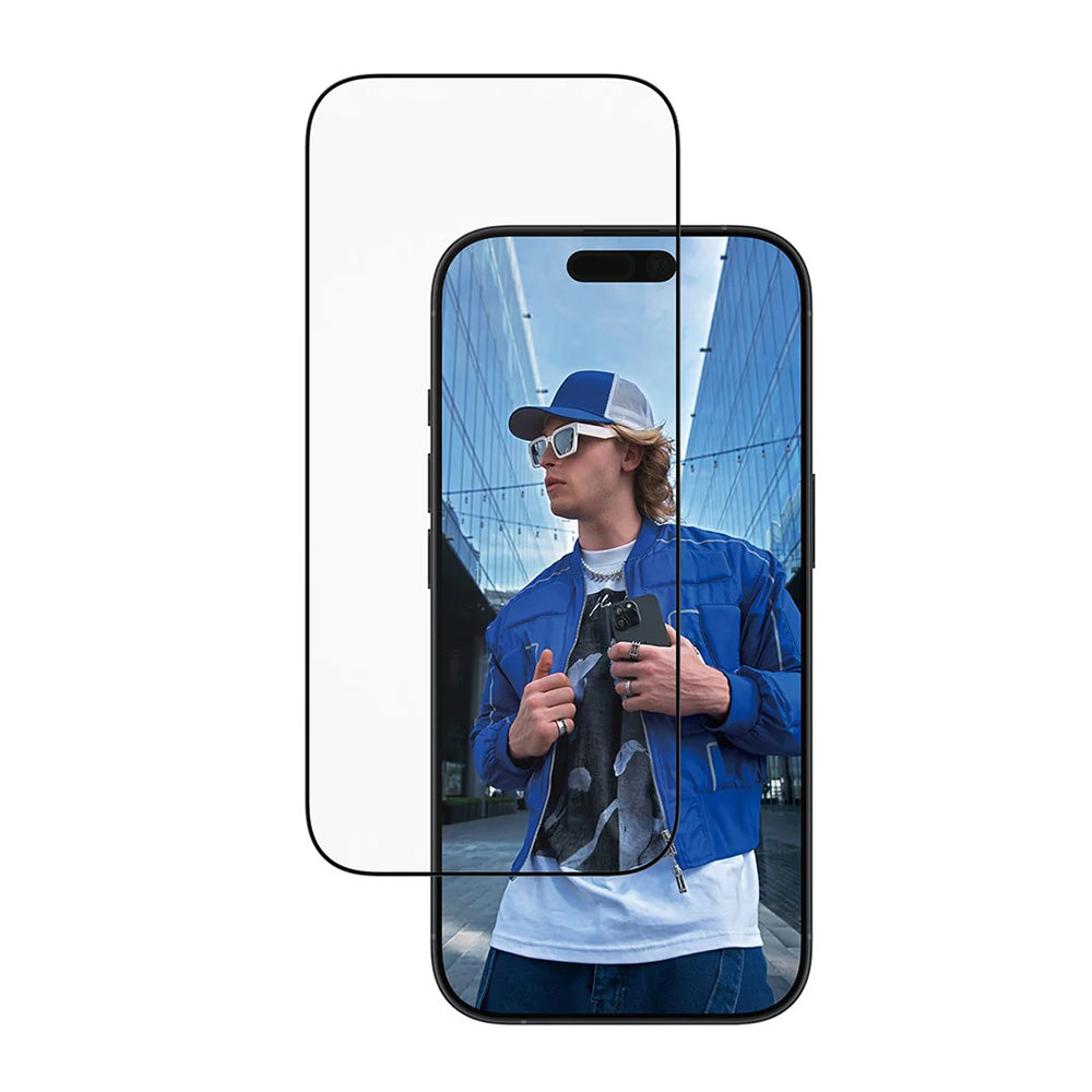 Ochranná fólie na displej PanzerGlass Ultra-Wide Fit EasyAligner pro Apple iPhone 17 / 16 Pro, Tvrzené sklo, Full Glue, Černá