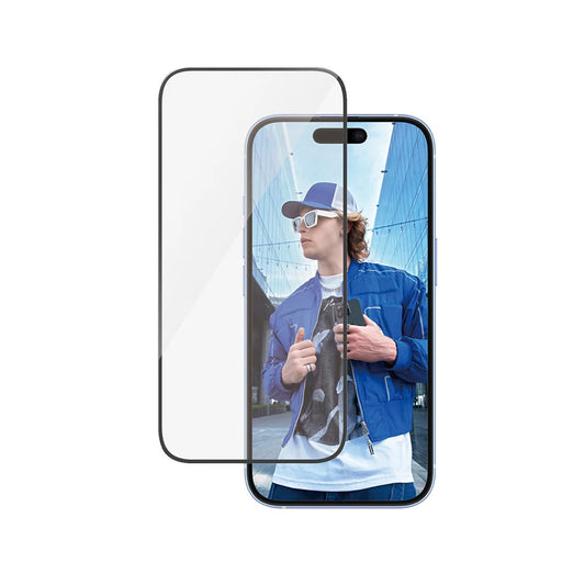 Ochranná fólie na displej PanzerGlass Ultra-Wide Fit pro Apple iPhone 16 / 15, Tvrzené sklo, Full Glue, Černá