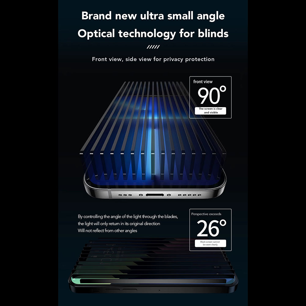 Ochranná fólie na displej Privacy Anank 2X Reinforced pro Apple iPhone 15 Pro Max, bezpečnostní sklo, plné lepidlo, 2.5D