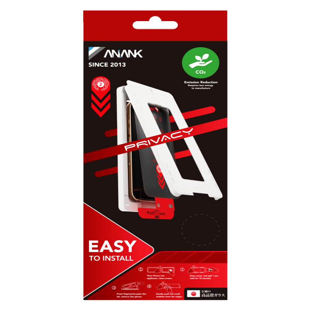 Ochranná fólie na displej Privacy Anank 2X Reinforced pro Apple iPhone 15, tvrzené sklo, plné lepidlo, 2.5D