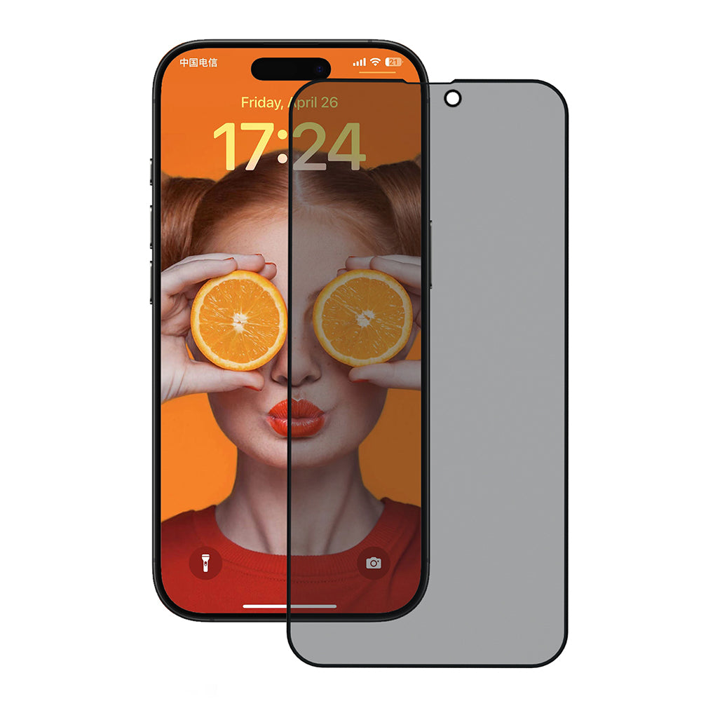 Ochranná fólie na displej Privacy Anank 3X Reinforced pro Apple iPhone 15 Pro Max, tvrzené sklo, plné lepidlo, 2.5D