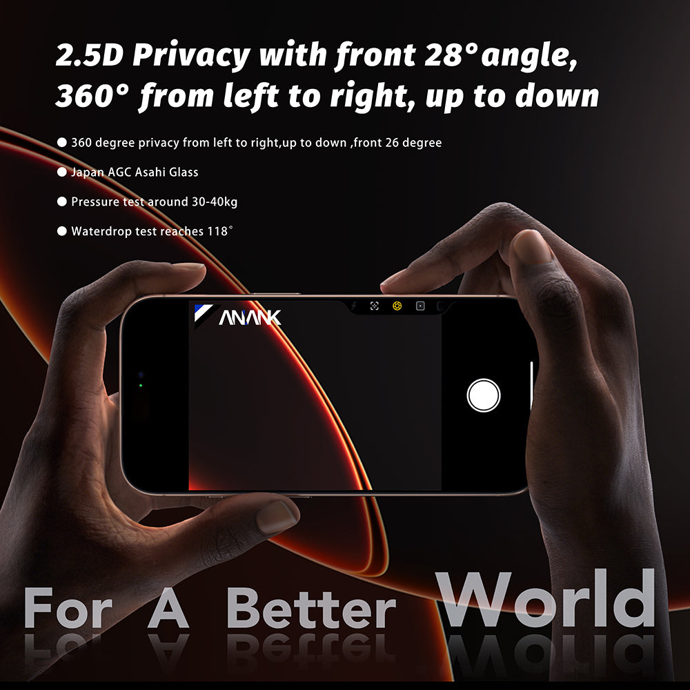 Ochranná fólie na displej Privacy Anank 5X Reinforced 360 pro Apple iPhone 17 Air, Tvrzené sklo, Full Glue, 2.5D