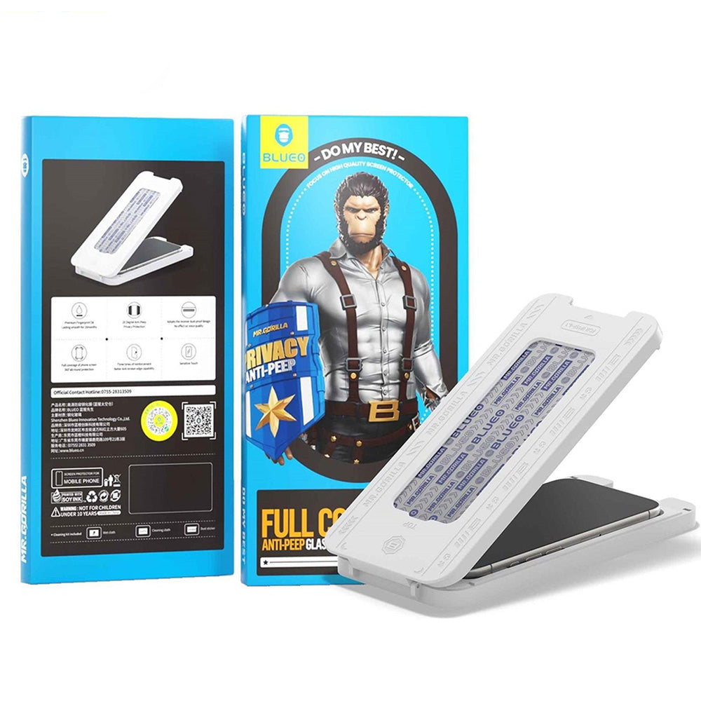 Blueo Anti-Peep Privacy Screen Protector Applicator Pro for Apple iPhone 17 Air, Tempered Glass, Full Glue