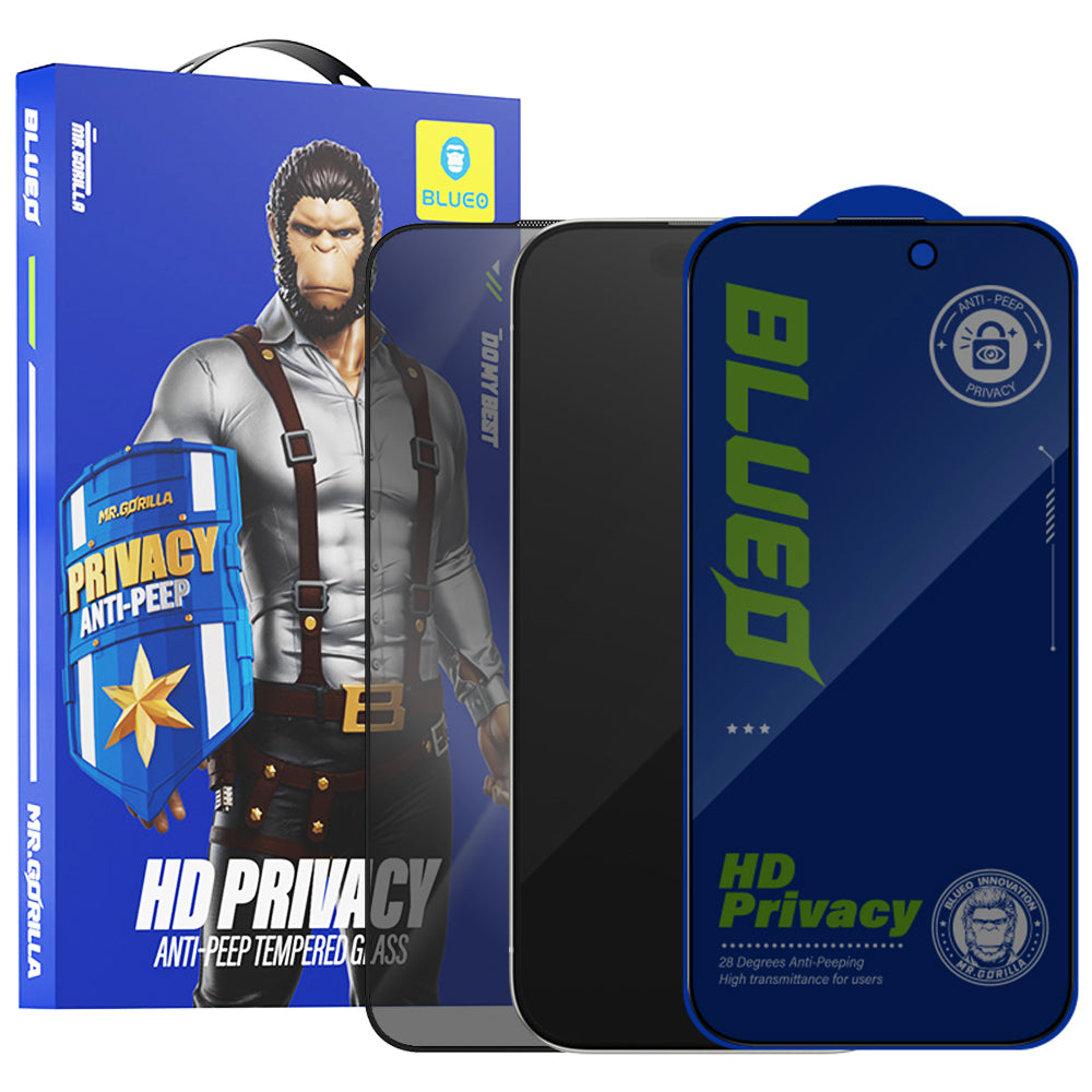 Ochranná fólie na displej Privacy Blueo Anti-Peep pro Apple iPhone 12 Pro Max, Tvrzené sklo, Full Glue