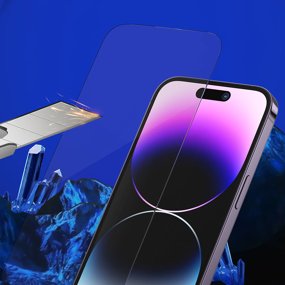 Ochranná fólie na displej Privacy Blueo Sapphire Applicator Pro pro Apple iPhone 17 Pro Max / 16 Pro Max, Tvrzené sklo, Full Glue