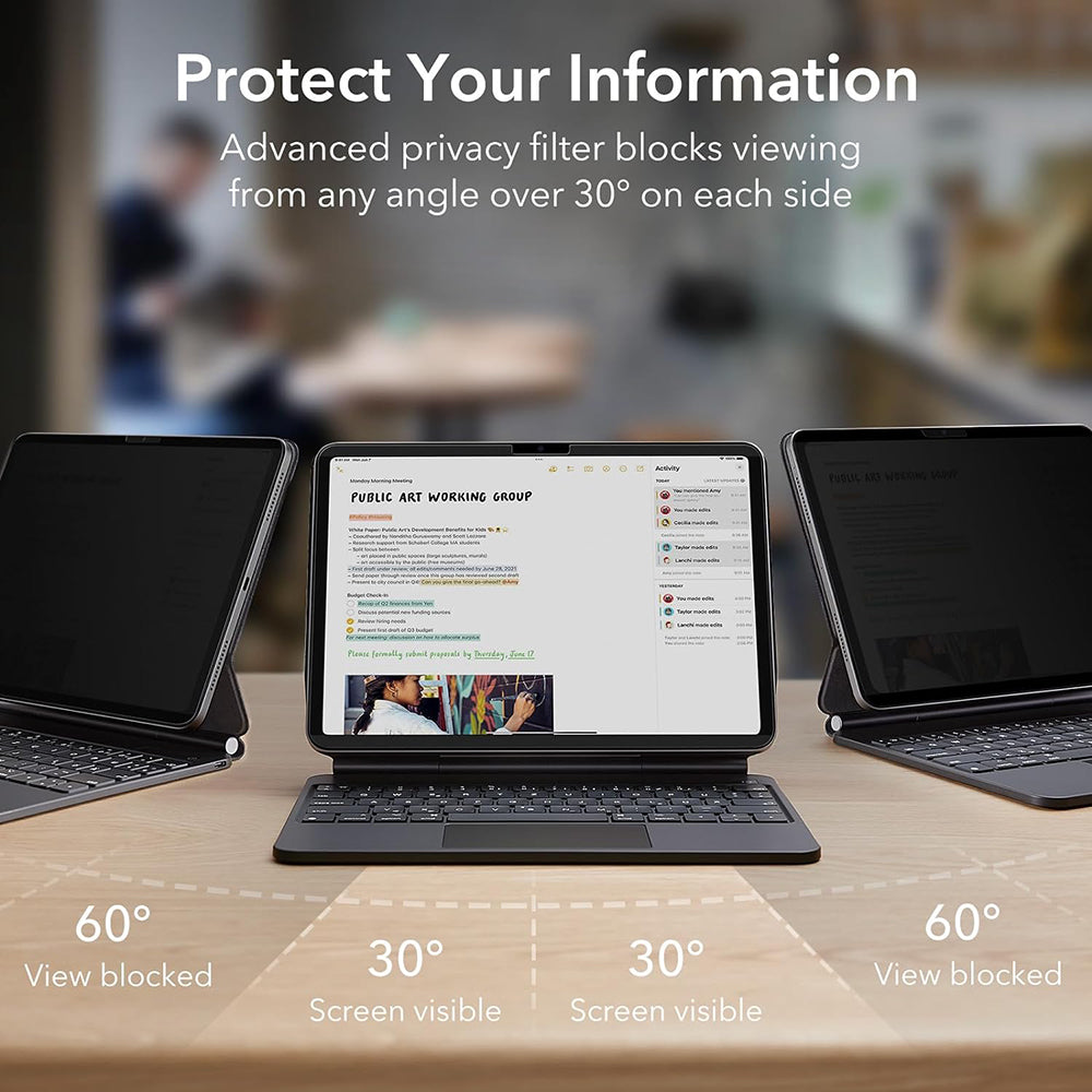 Ochranná fólie Privacy ESR Magnetic pro Apple iPad Pro 11 (2024), Plast
