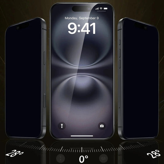 Ochranná fólie Ecran Privacy ESR UltraFit Armorite Pro pro Apple iPhone 17 / 16 Pro, Tvrzené sklo, Full Glue, Sada 3 kusy