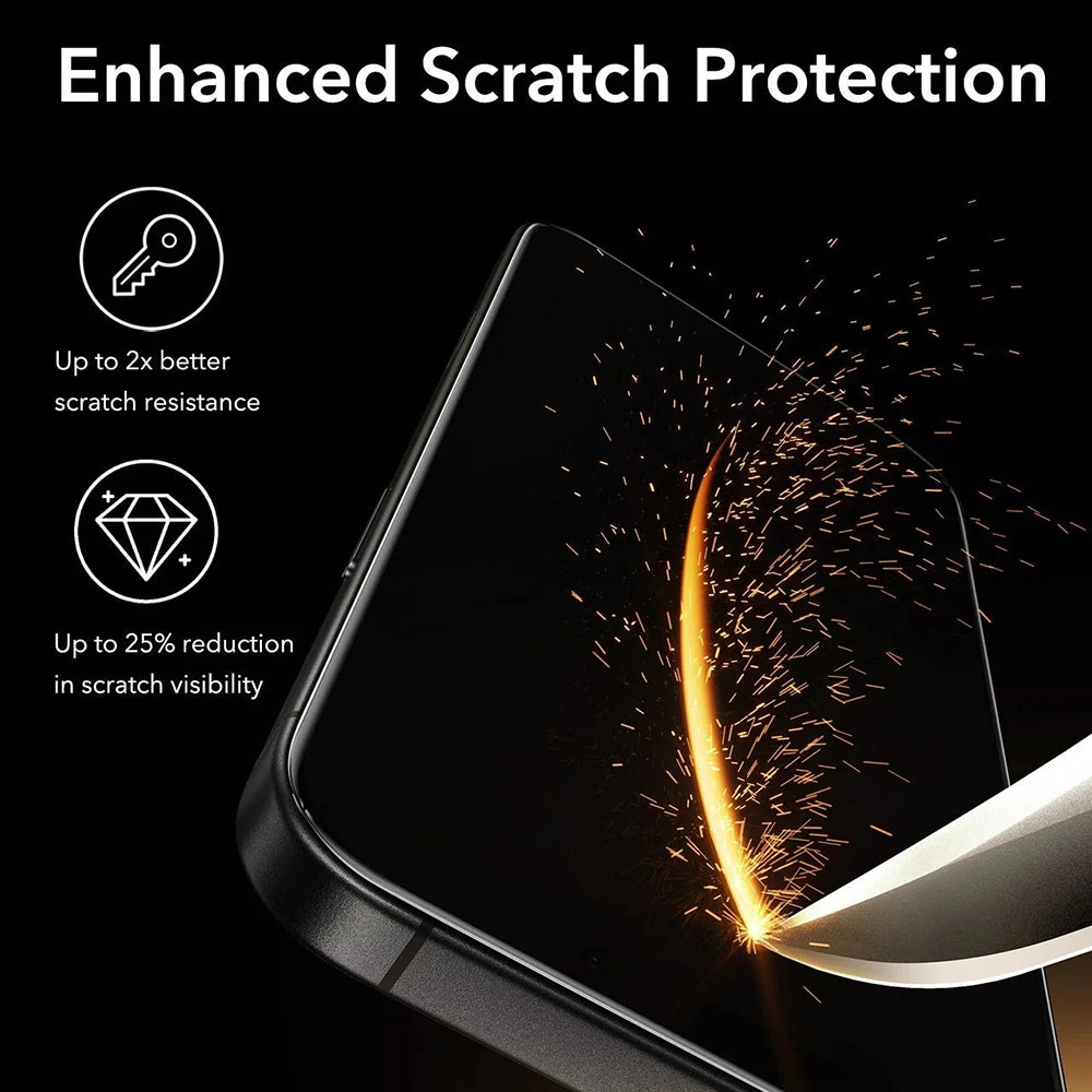Ochranná fólie Ecran Privacy ESR UltraFit Armorite Pro pro Apple iPhone 17 / 16 Pro, Tvrzené sklo, Full Glue, Sada 3 kusy