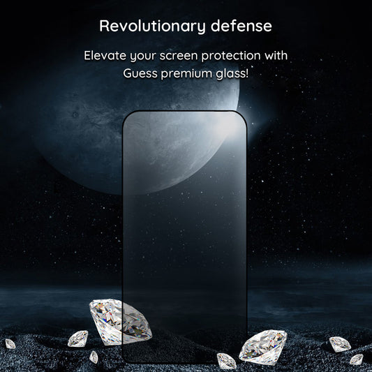 Ochranná fólie Privacy Guess pro Apple iPhone 16 Pro Max, Tvrzené sklo, Full Glue, 2.5D, GUTGP16XBOKGCIP