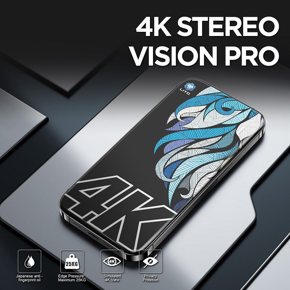 Ochranná fólie Privacy Lito D+ Max 4K pro Apple iPhone 17 / 16 Pro, Tvrzené sklo, Full Glue