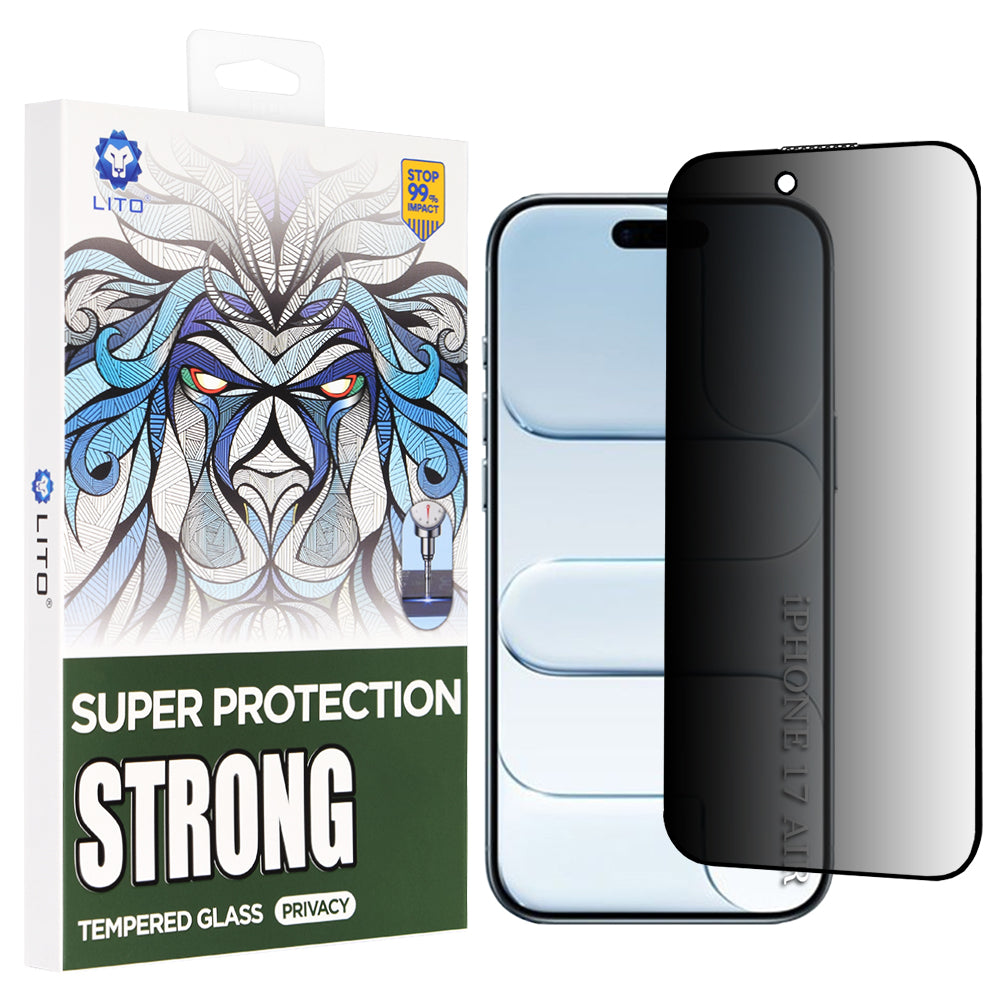 Ochranná fólie na displej Privacy Lito D+ Max Strong pro Apple iPhone 17 Air, Tvrzené sklo, Full Glue