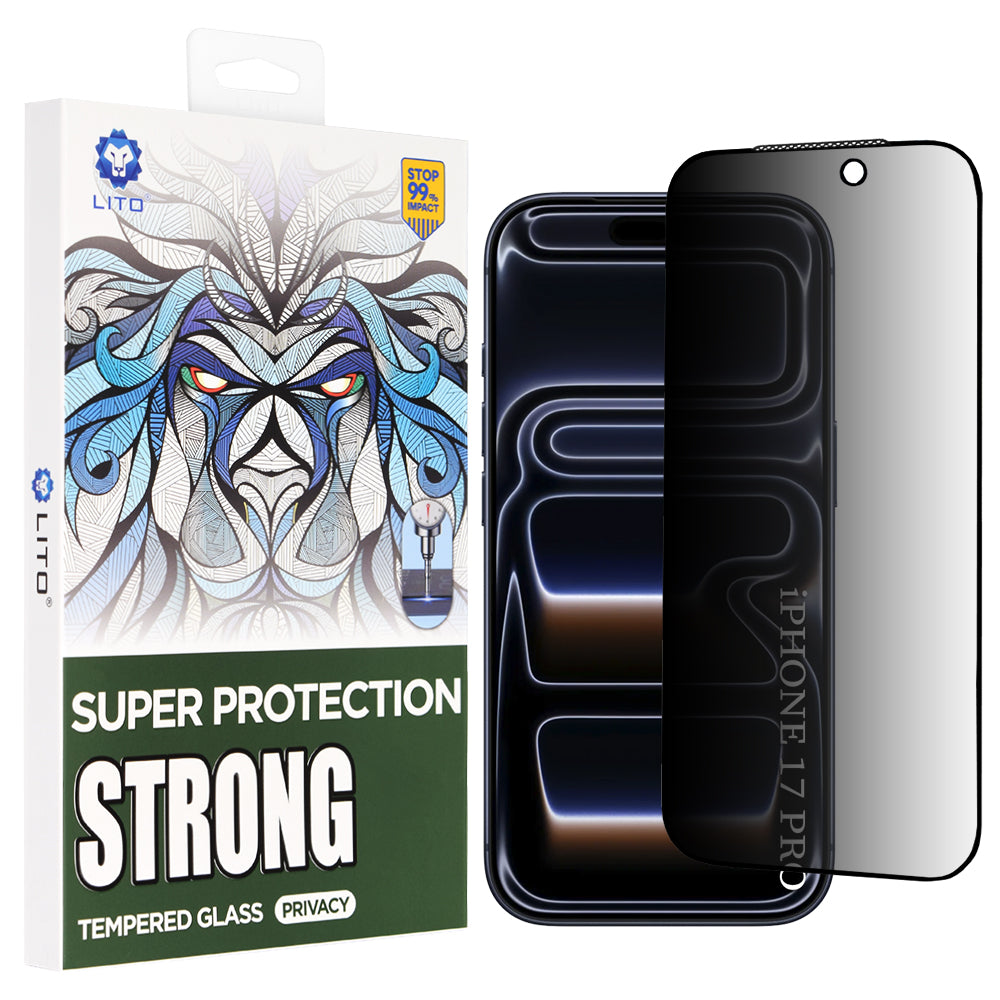 Ochranná fólie Privacy Lito D+ Max Strong pro Apple iPhone 17 Pro, Tvrzené sklo, Full Glue