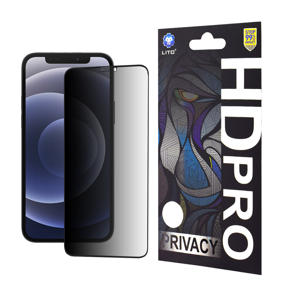 Ochranná fólie na displej Privacy Lito HD Pro pro Apple iPhone 12 / 12 Pro, tvrzené sklo, plné lepidlo