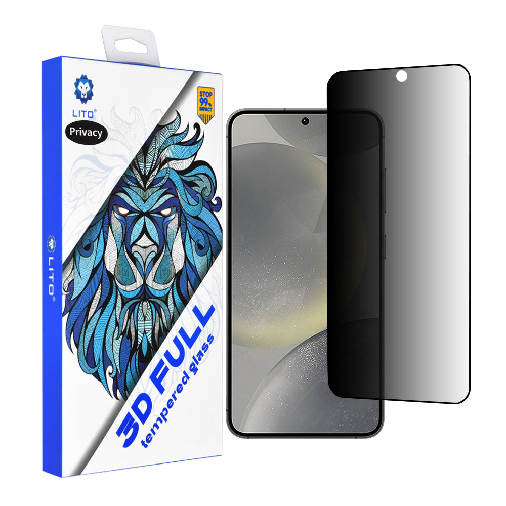 Ochranná fólie na displej Privacy Lito pro Samsung Galaxy S25 S931 / S24 S921, tvrzené sklo, plné lepidlo, 3D