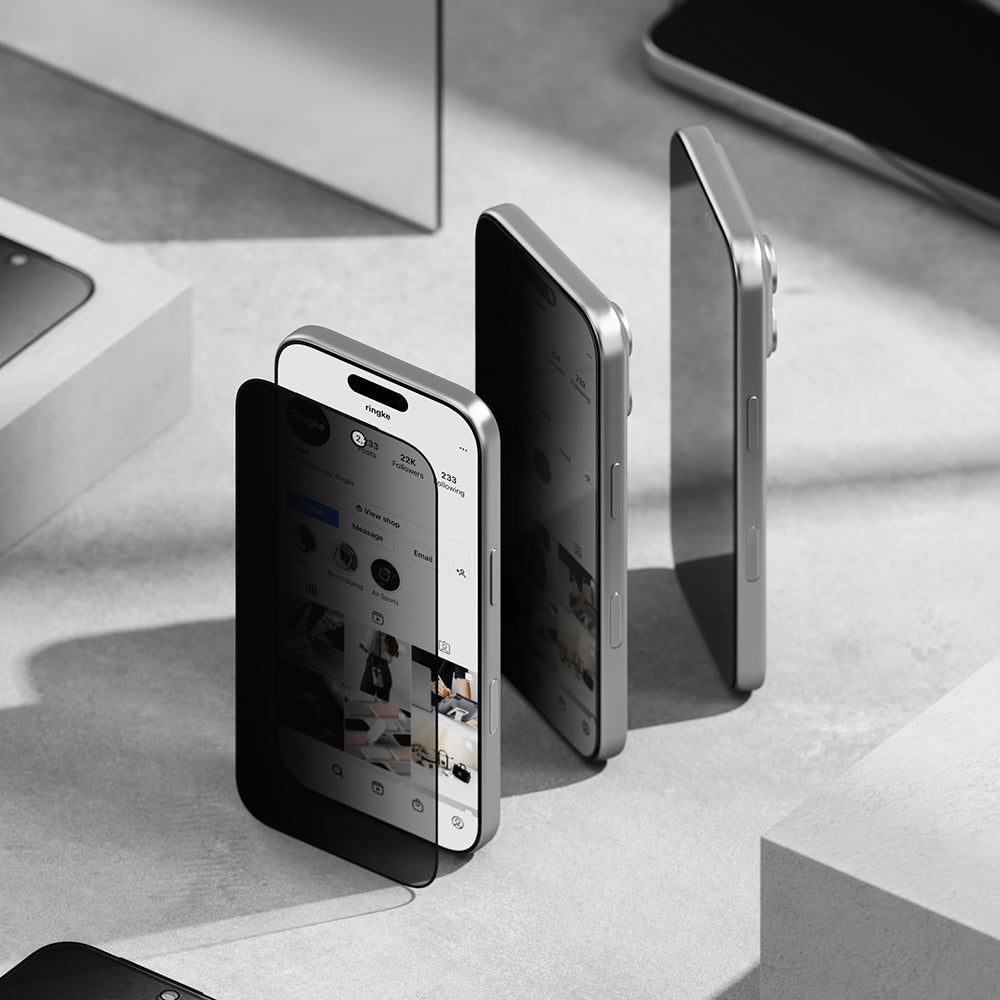 Ochranná fólie na displej Privacy Ringke Easy Slide pro Apple iPhone 18 Pro Max, tvrzené sklo, plné lepidlo, sada 2 kusů