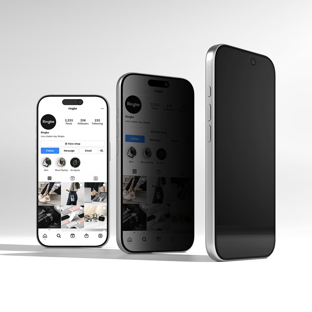 Ochranná fólie na displej Privacy Ringke Easy Slide pro Apple iPhone 18 Pro, tvrzené sklo, plné lepidlo, sada 2 kusů