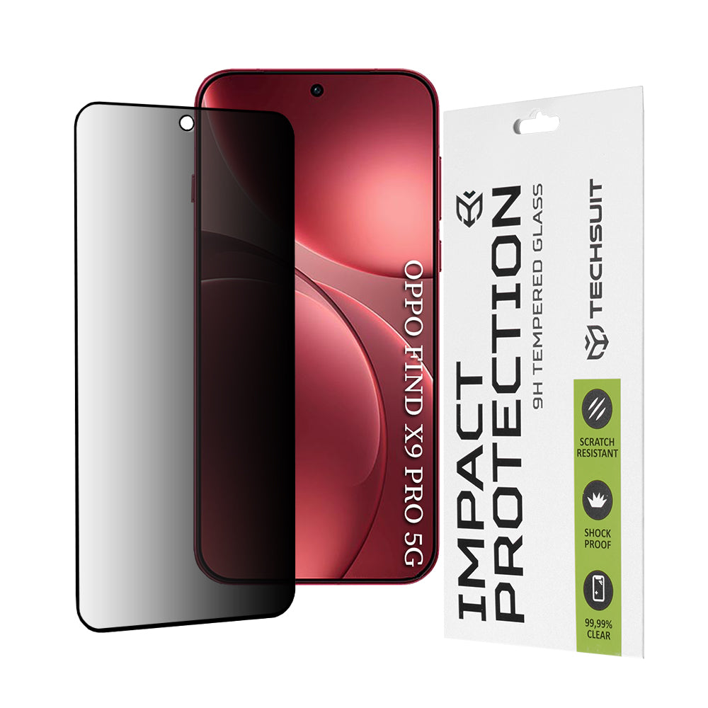 Ochranná fólie na displej Privacy Techsuit pro Oppo Find X9 Pro, Tvrzené sklo, Full Glue, 111D