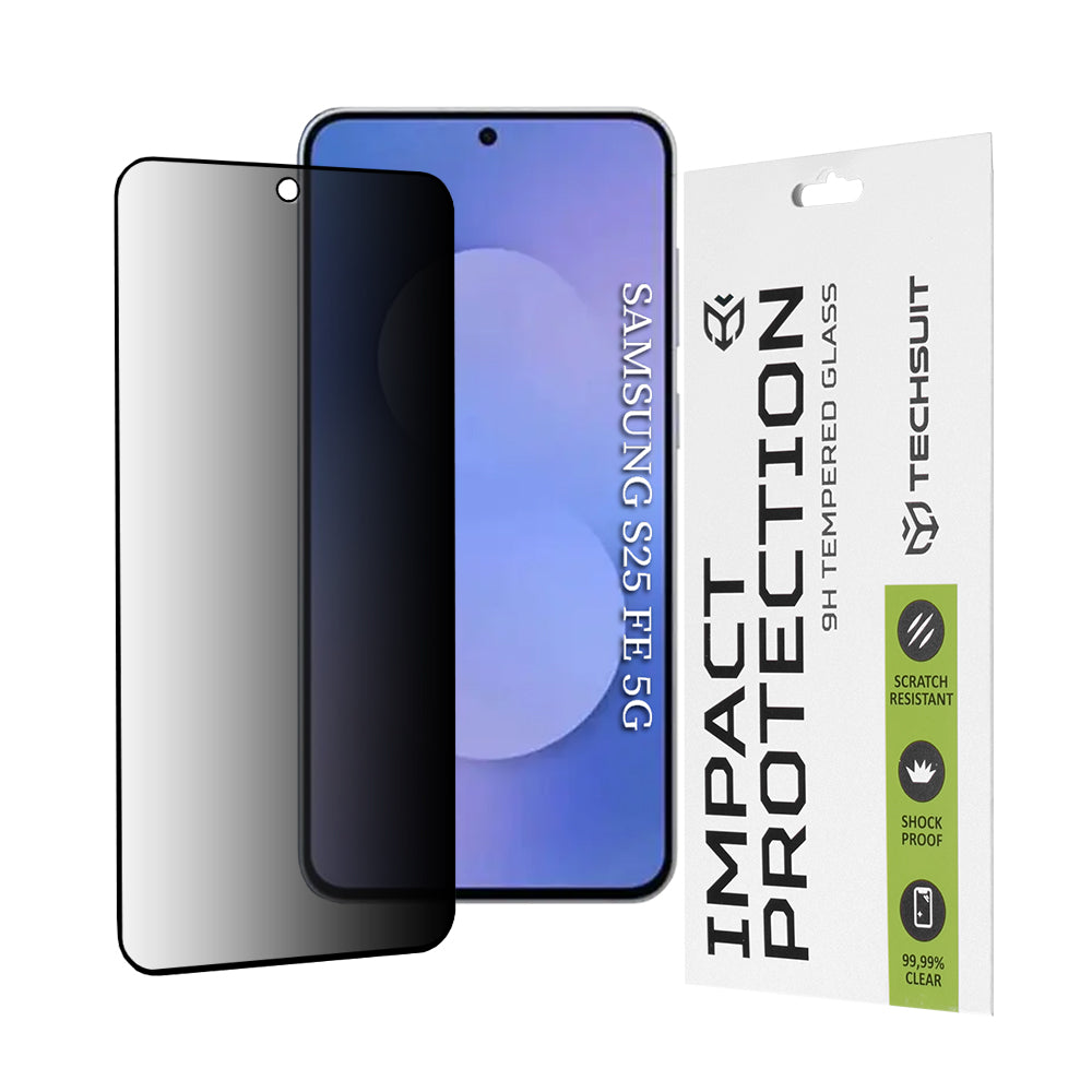 Ochranná fólie na displej Privacy Techsuit pro Samsung Galaxy S25 FE, tvrzené sklo, plné lepidlo, 111D