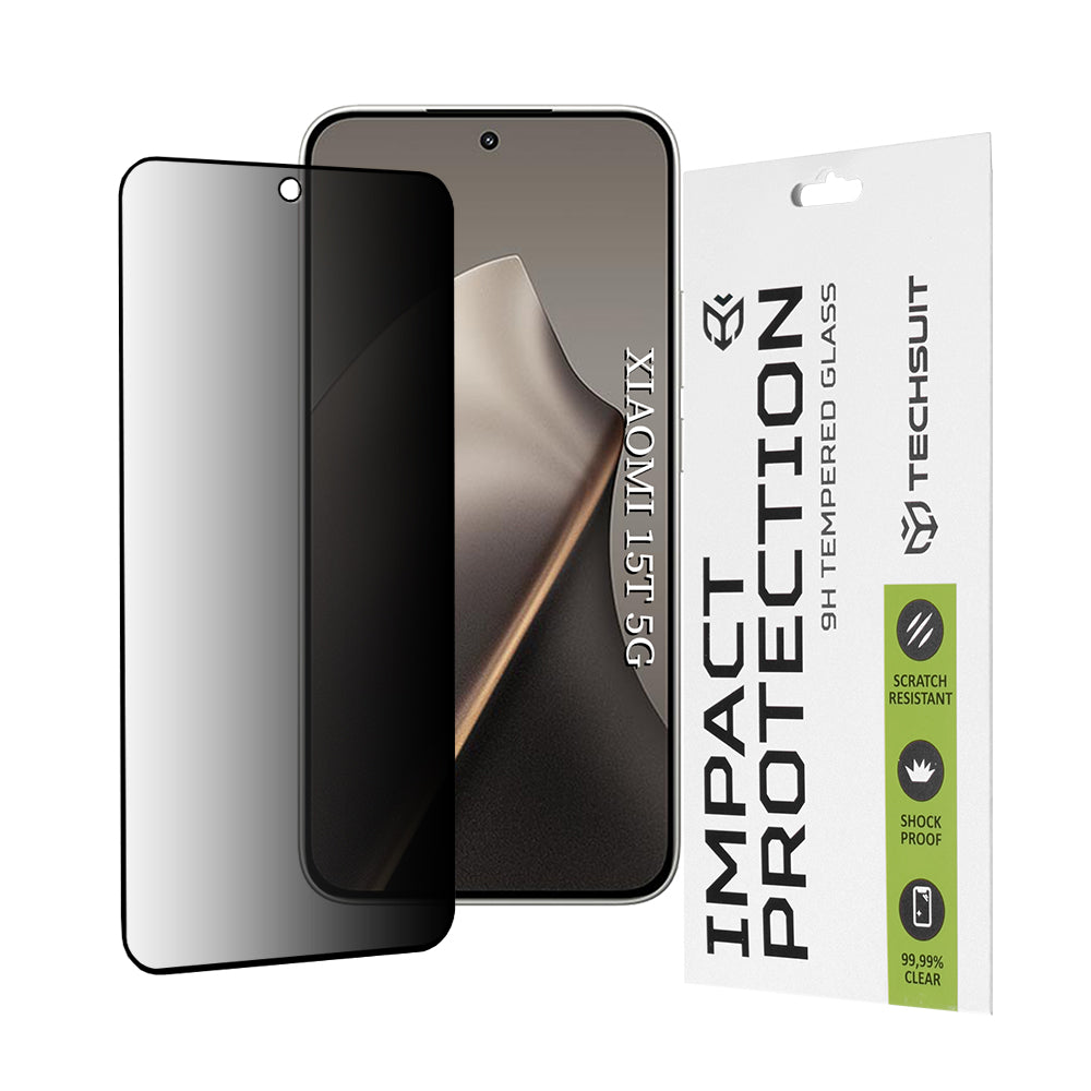 Ochranná fólie Privacy Techsuit pro Xiaomi 15T, Tvrzené sklo, Full Glue, 111D