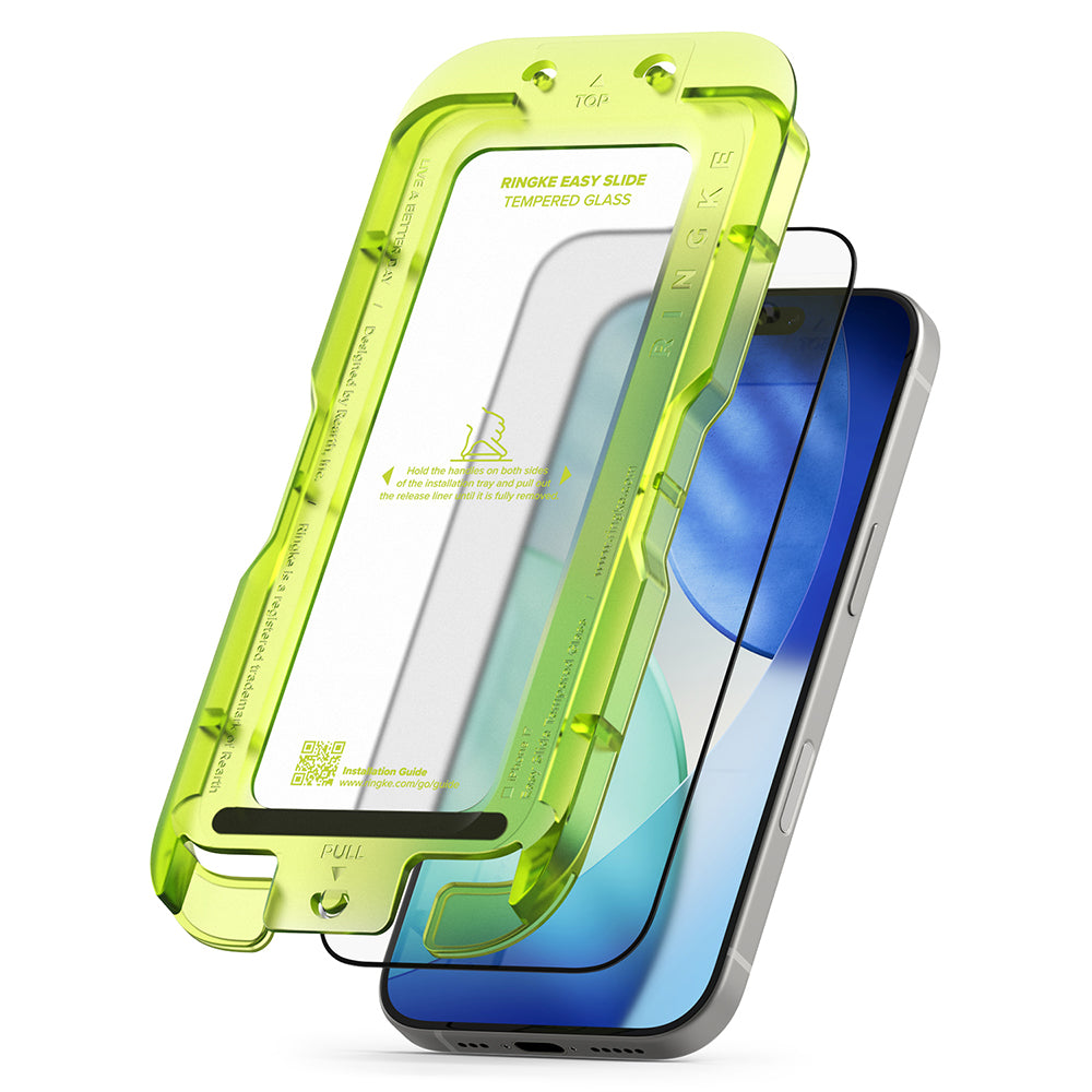 Ochranná fólie na displej Ringke Easy Slide pro Apple iPhone 18 Pro / 17 Pro, tvrzené sklo, plné lepidlo, sada 2 kusů