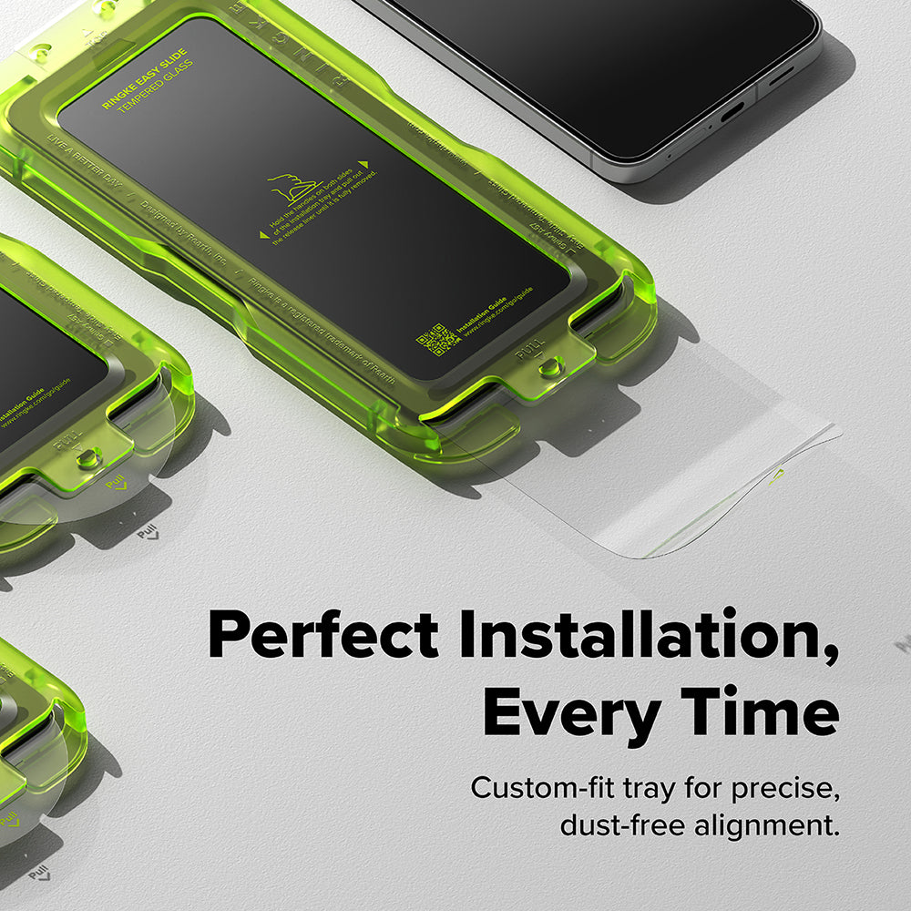 Ochranná fólie na displej Ringke Easy Slide pro Samsung Galaxy A57 5G, Tvrzené sklo, Full Glue, Sada 2 kusy