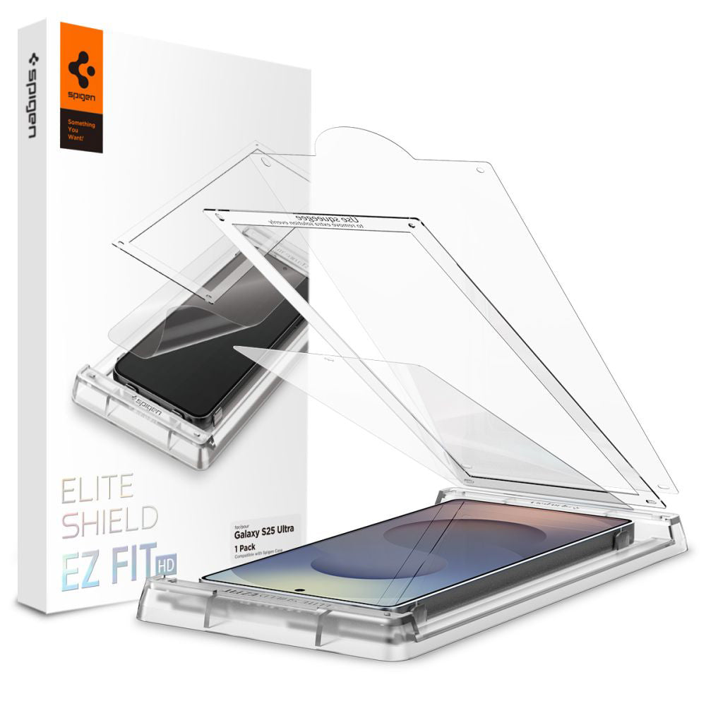 Ochranná fólie na displej Spigen Elite Shield EZ FIT HD pro Samsung Galaxy S25 Ultra S938, plast AFL09083