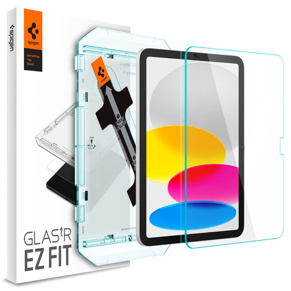 Ochranná fólie na displej Spigen GlastR EZ FIT pro Apple iPad (2025) / (2022), tvrzené sklo, Full Glue AGL05554