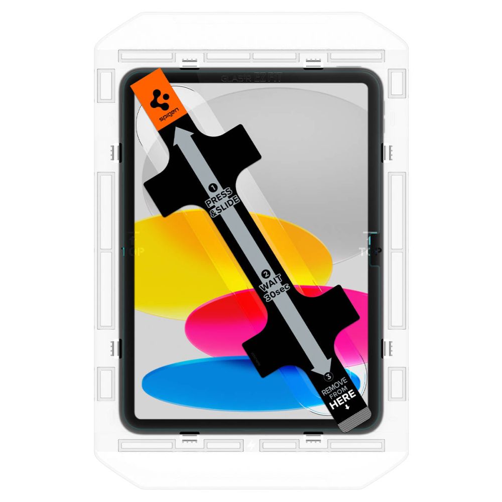 Ochranná fólie na displej Spigen GlastR EZ FIT pro Apple iPad (2025) / (2022), tvrzené sklo, Full Glue AGL05554