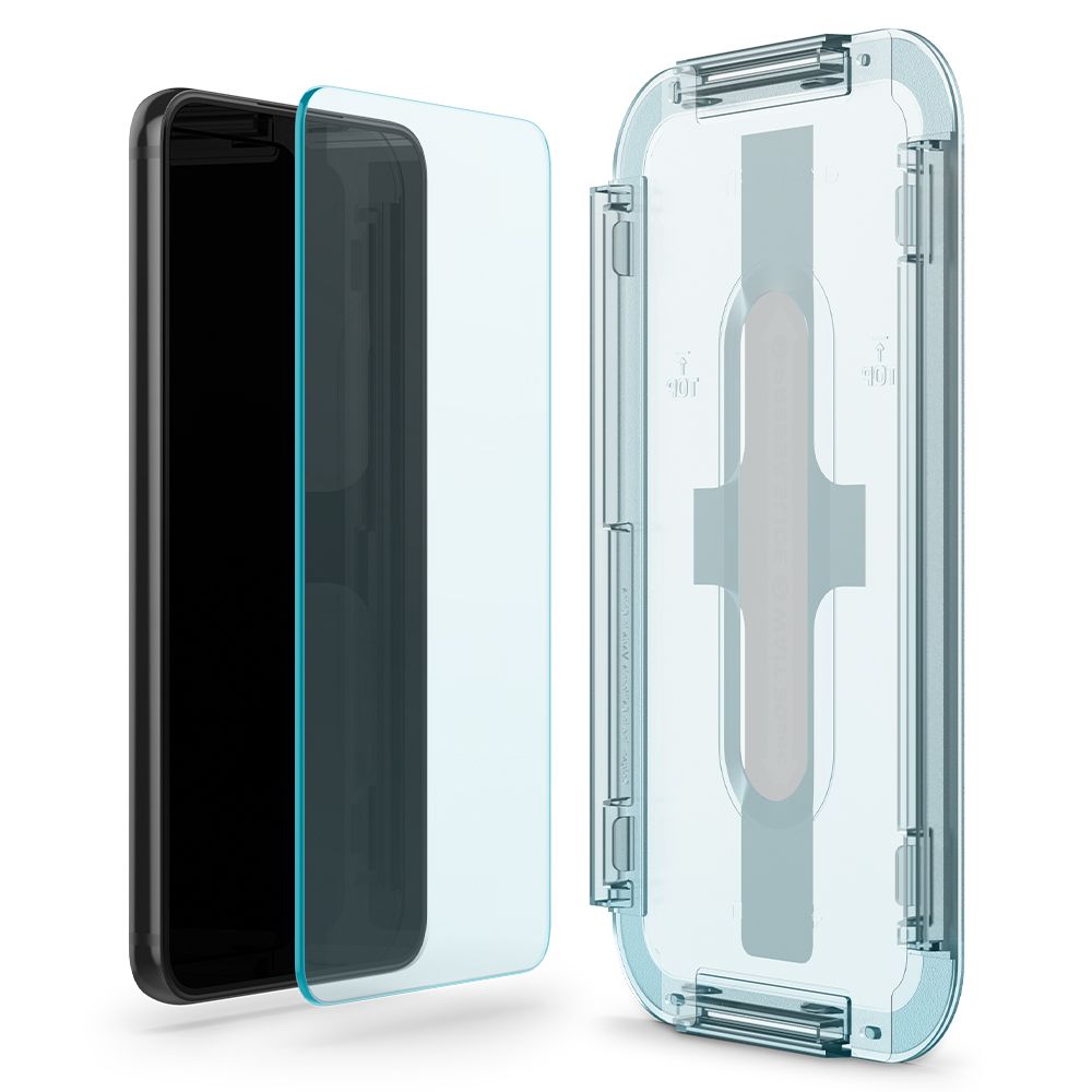 Ochranná fólie na displej Spigen GlastR EZ FIT pro Samsung Galaxy S22 5G S901, tvrzené sklo, plné lepidlo, sada 2 kusů AGL04151