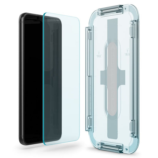 Ochranná fólie na displej Spigen GlastR EZ FIT pro Samsung Galaxy S22 5G S901, tvrzené sklo, plné lepidlo, sada 2 kusů AGL04151