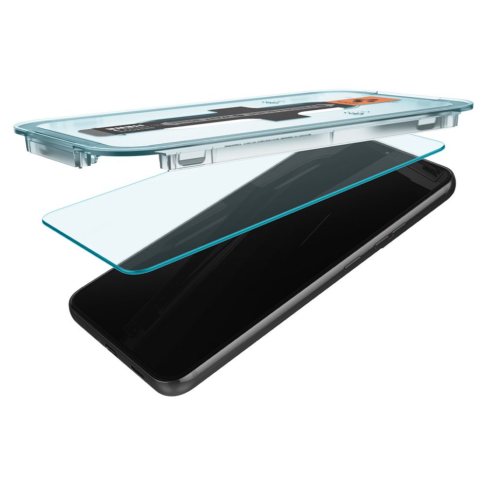 Ochranná fólie na displej Spigen GlastR EZ FIT pro Samsung Galaxy S22 5G S901, tvrzené sklo, plné lepidlo, sada 2 kusů AGL04151