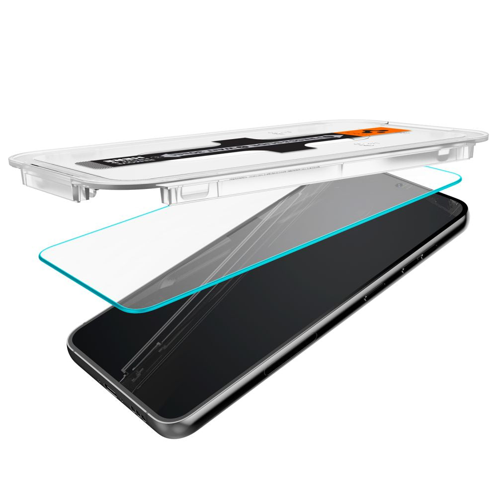 Ochranná fólie na displej Spigen GlastR EZ FIT pro Samsung Galaxy S23 S911, Tvrzené sklo, Full Glue, Sada 2 kusy AGL05958