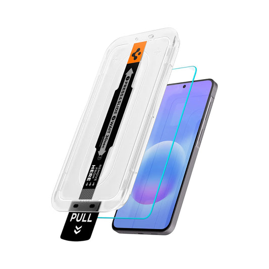 Ochranná fólie na displej Spigen GlastR EZ FIT Pro HD pro Samsung Galaxy A57 5G, Tvrzené sklo, Full Glue, Sada 2 kusy AGL11397