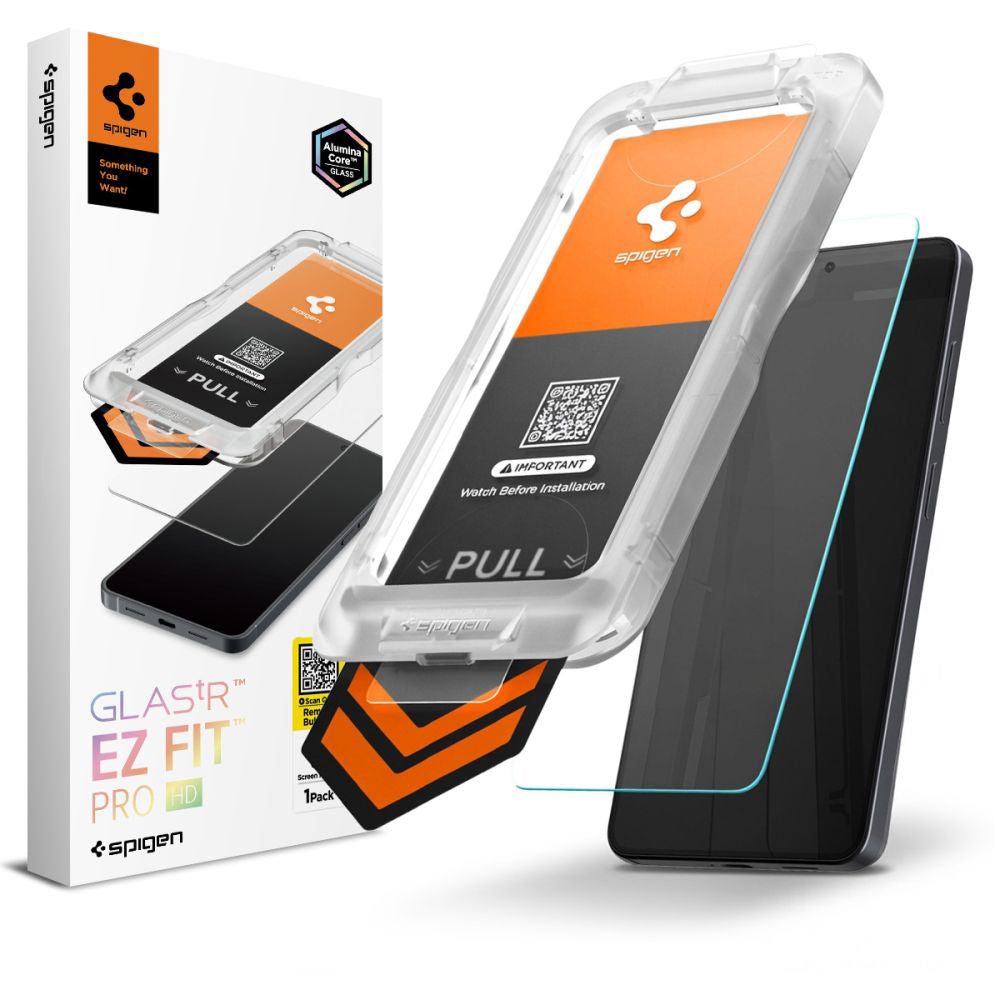 Ochranná fólie na displej Spigen GlastR EZ FIT Pro HD pro Samsung Galaxy S26 Plus S947, Tvrzené sklo, Full Glue AGL11086